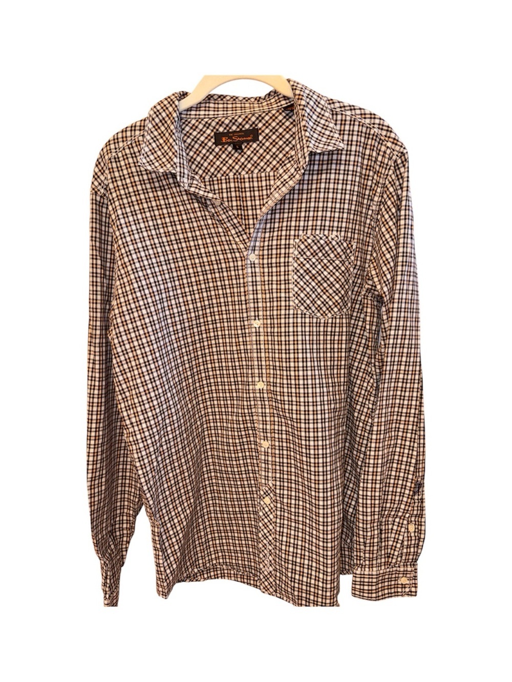Ben Sherman Men's Brown & White Check Button-Down Shirt